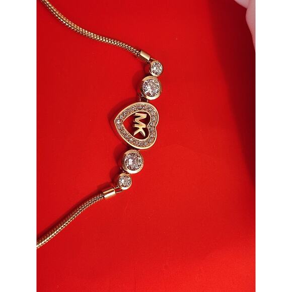 Set Of 3 Bracelet Michael Kors Logo Rose Gold & Dusty Rose Enamel Bangle‎ - Picture 5 of 13